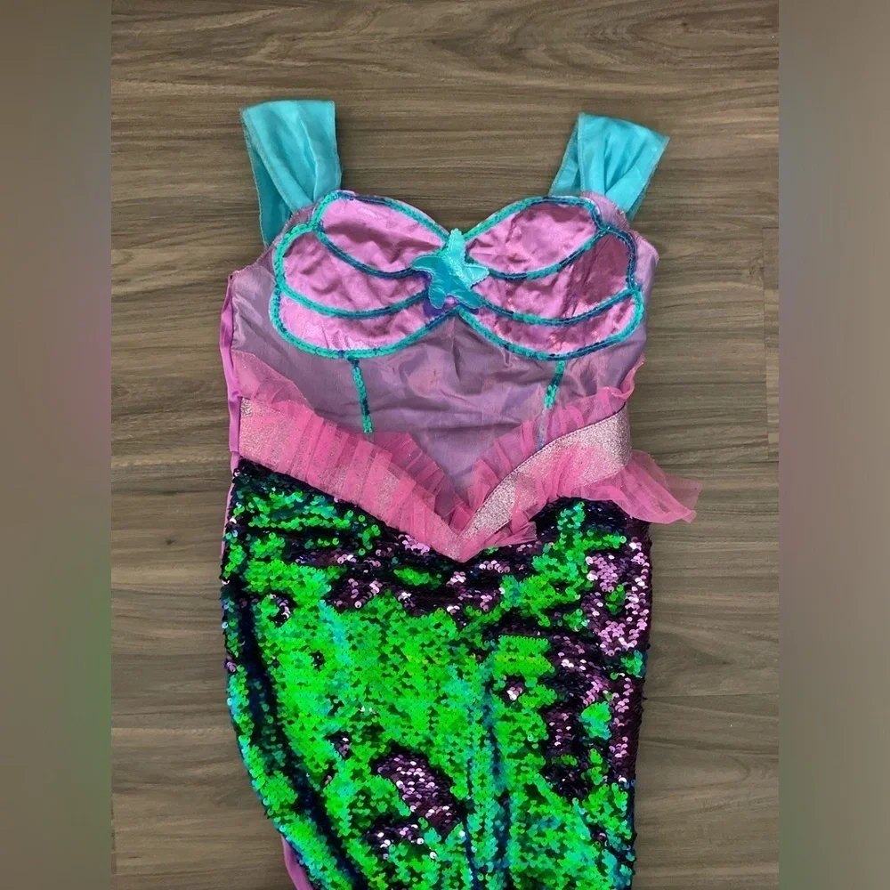Mermaid Sequin Kids Costume - Pink, Green, and Blue with sequins size 7/8 Girls
